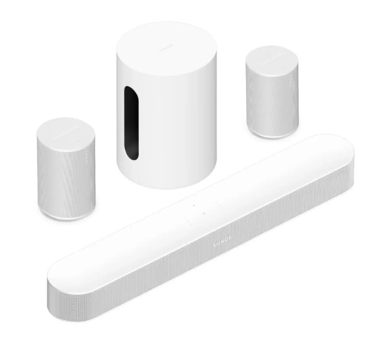 Sonos Beam Wit + 2x Era 100 SL Wit + Sub Mini Wit